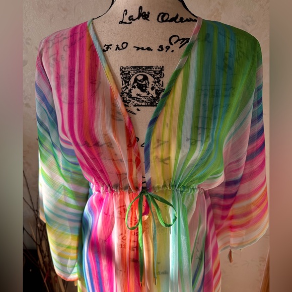 Bleu Rod Beattie.Caftan Cover.up. Size S/M - Picture 3 of 13